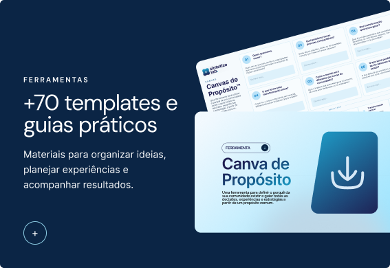 Mais de 70 templates e guias práticos: materiais para organizar ideias, planejar experiências e acompanhar resultados