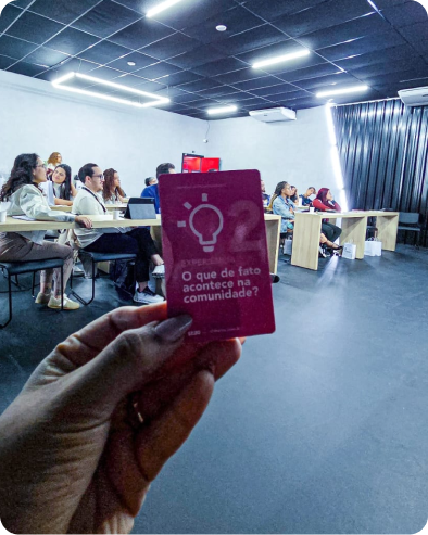 Cartas de facilitação usadas em sessão de comunidade